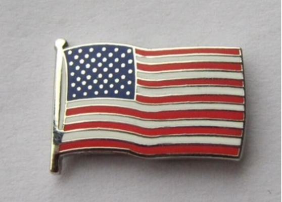 China American Flag Hard Enamel Lapel Pins / Metal Enamel Pins Customized Logo supplier