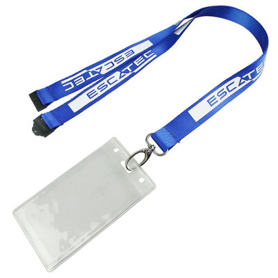 China True Nylon Security Imprinted Nylon Lanyards With Big Size Plastic Card Holder supplier