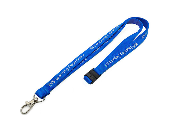 China Blue Wide Custom Tubular Lanyards Neck Straps Lanyards For Office Party supplier