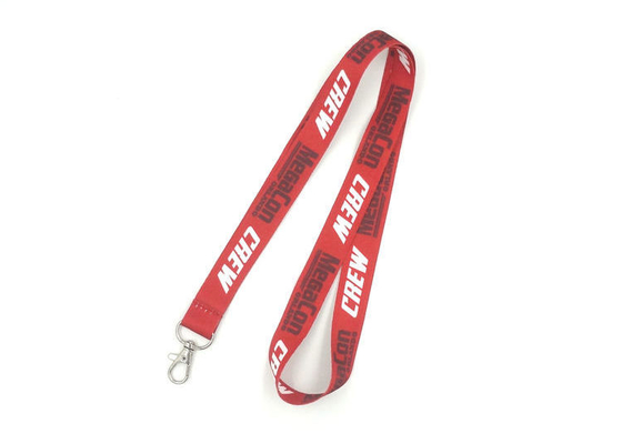 China Logo Customized Red Dye Sublimated Lanyards Polyester Material With Thumb Trigger supplier