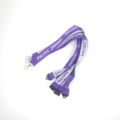 China Customized Exhibition Purple Neck Lanyards For Id Cards 0.6mm To 2.5mm Thickness supplier