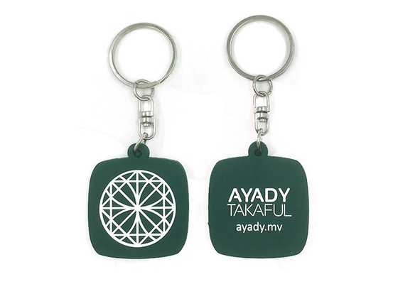China Double Side Men Bag Promotional Pvc Keyrings 35x30x4mm Or Customized Size supplier