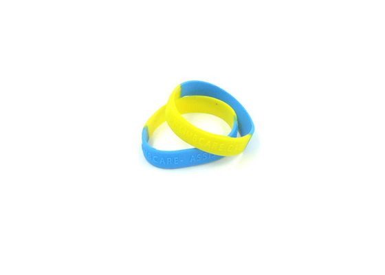 China Eco Friendly Cool Silicone Bracelets , Segmented Embossed Silicone Wristbands supplier
