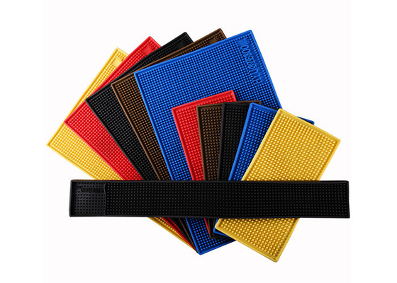 China Colorful PVC Square Bar Mat , Durable Anti Slip Personalised Rubber Bar Mats supplier