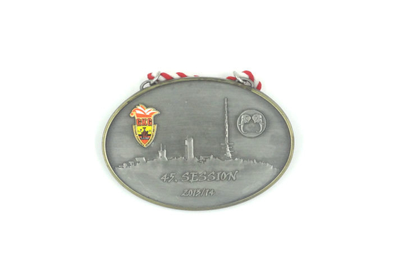 China Die Casting Personalized Gold Medals , Custom Metal Medallions With Twisted Rope supplier