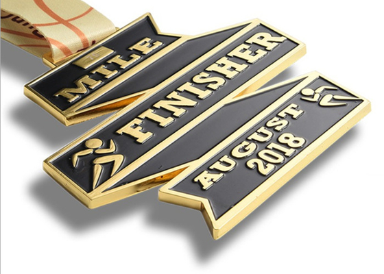 China Logo Custom Ribbon Shape Custom Award Medals Soft Enamel Die Casting Plated supplier