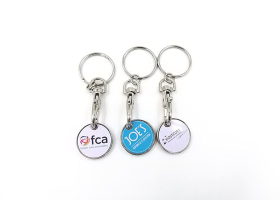 China Eco - Friendly Personalized Metal Keychains Epoxy Resin Printed Logo Processing supplier