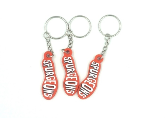 China Irregular Shape 2D Soft PVC Keychains 50x15x2mm For Brand Promotion supplier