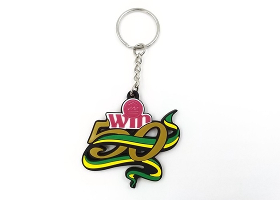 China Personalized PVC Hollow Custom Made Keyrings , Double Size Rubber Custom Soft Keychains supplier