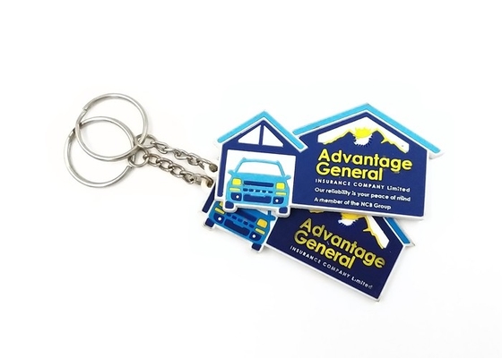 China Personalized House Shape Soft PVC Keychains Eco - Friendly Washable Fade Proof supplier