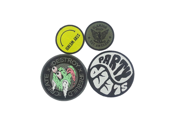 China Personalized Iron On Large Custom Embroidered Patches Round Shape Multi Color supplier