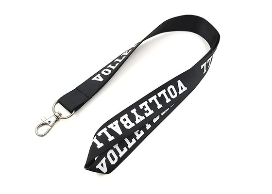 China Black Nylon Material Custom Business Lanyards With Full Color Printing supplier