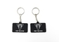 Black Double Size Custom Logo Keychains , Promotional Key Rings 50mmx35mmx2mm supplier