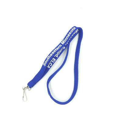 China Blue Polyester Custom Tubular Lanyards Heat Transfer Printing For ID Badge supplier