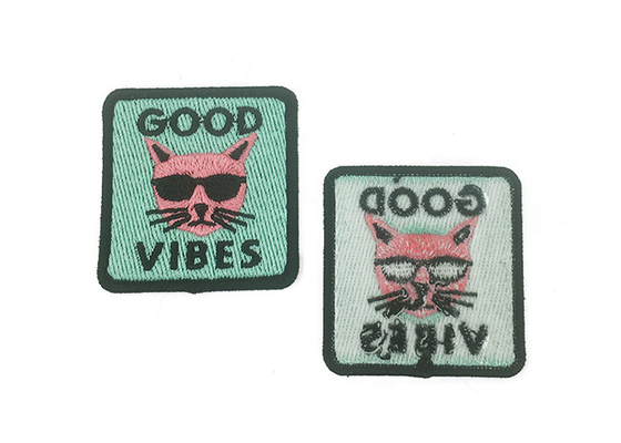China Square And Round Adhesive Embroidered Patches Laser Cut Merrowed Edge supplier