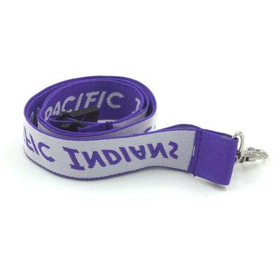 Sublimation Printing Logo Woven Neck Lanyards Free Artwork Services With Clip supplier