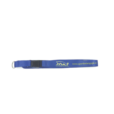 Printed Blue Full Color Lanyards , Screen Printed Lanyards With Key Ring supplier