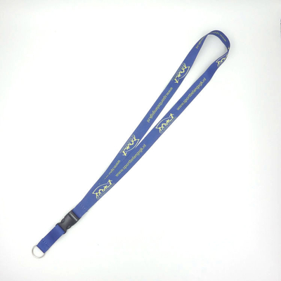 Printed Blue Full Color Lanyards , Screen Printed Lanyards With Key Ring supplier
