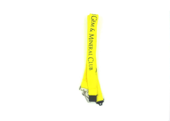 Polyester Yellow Individual Custom Lanyards , Custom Name Lanyard For Exhibition supplier
