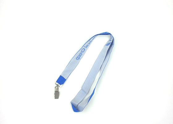 Custom Woven Neck Lanyards Environmental Protection Materials With Metal Badge Clip supplier
