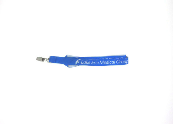 Custom Woven Neck Lanyards Environmental Protection Materials With Metal Badge Clip supplier