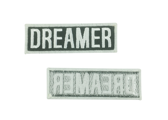 Black And White Adhesive Embroidered Patches For Stage And Art Decoration supplier