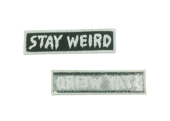 Black And White Adhesive Embroidered Patches For Stage And Art Decoration supplier