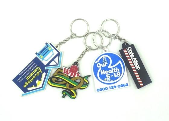Promotional Custom Shaped Soft PVC Keychains 3D Single Or Double - Sided Effect supplier
