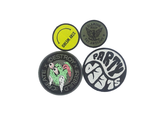 Personalized Iron On Large Custom Embroidered Patches Round Shape Multi Color supplier