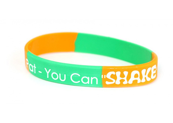 Personalized Logo Debossed Sports Segmented Silicone Wristbands With Color Infilled supplier