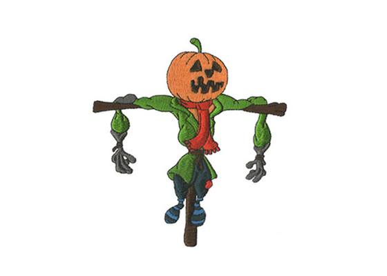 Twill Custom Halloween Stickers , Pumpkin Scarecrow Iron On Patches Embroidered Patch supplier