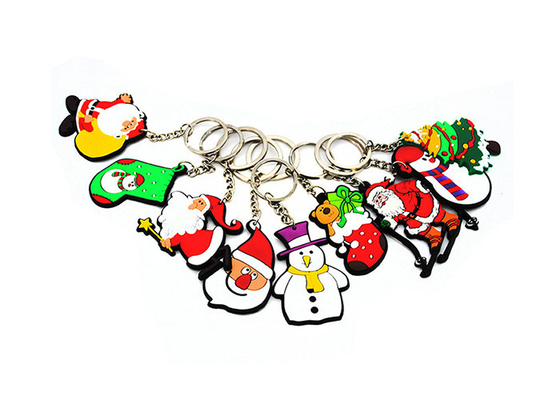 Cartoon Embossed Soft PVC Keyring For Advertising Normal Size 50mm supplier