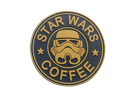 Round Soft PVC Patches Badge Morale Decorative For Clothing / Caps supplier