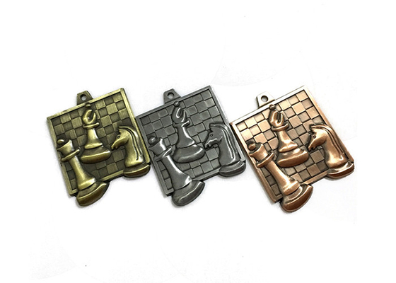 Polish Backside Sports Match Badge With Ribbon / Custom Metal Medallions supplier
